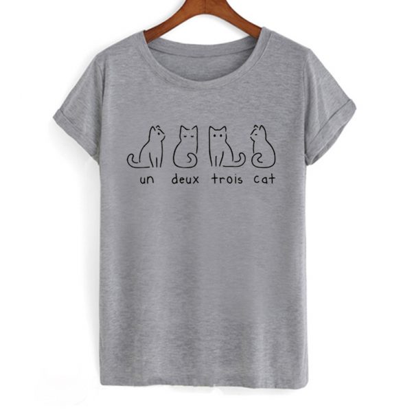 Un deux trois cat funny T-shirt