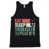 Eat Sleep Ukulele Repeat Funny Tanktop