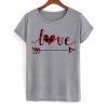 Plaid Love Heart and Arrow Valentine's Day T-Shirt