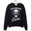 Summer Sucks Skier Skull Funny Sweatshirt