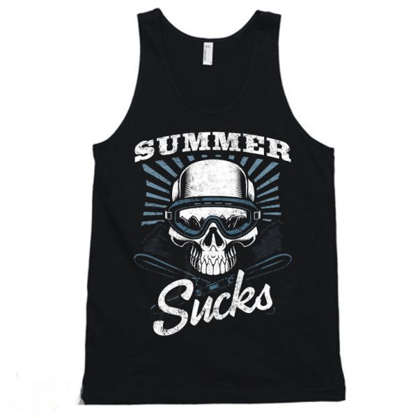 Summer Sucks Skier Skull Funny Tanktop