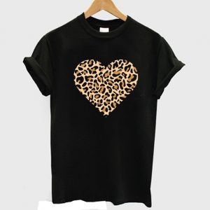 Valentines Day Leopard Heart T-Shirt