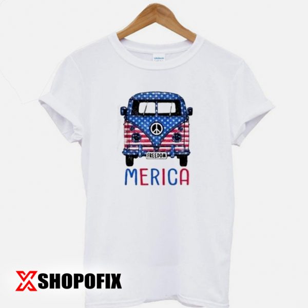 Merica Bus Americana Independence Day T-shirt