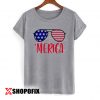 Merica Glasses Independence Day T-shirt