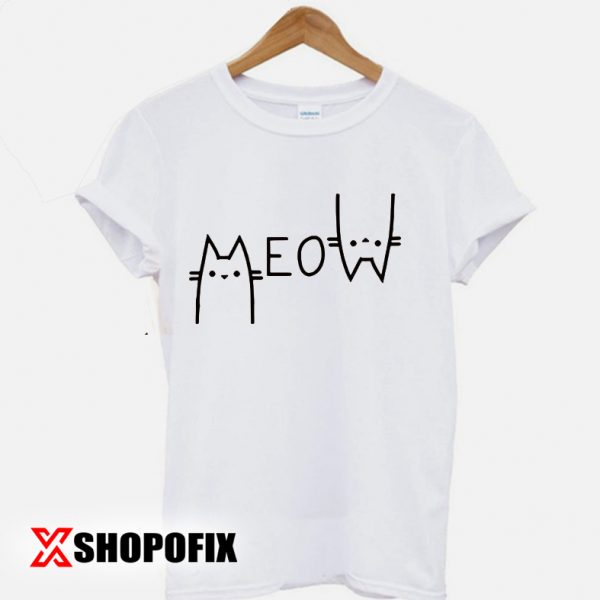 meow the cat pet tshirt
